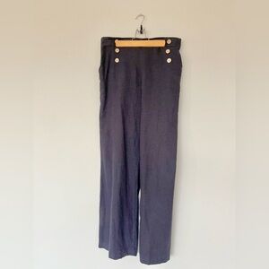 Cavalini Linen Blend High Waisted Pants | Wide Leg | EUC | Pockets